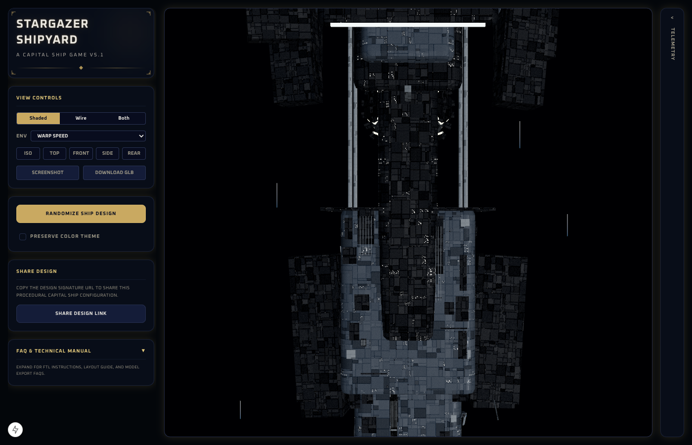 Wedge-capital reactor seen from above