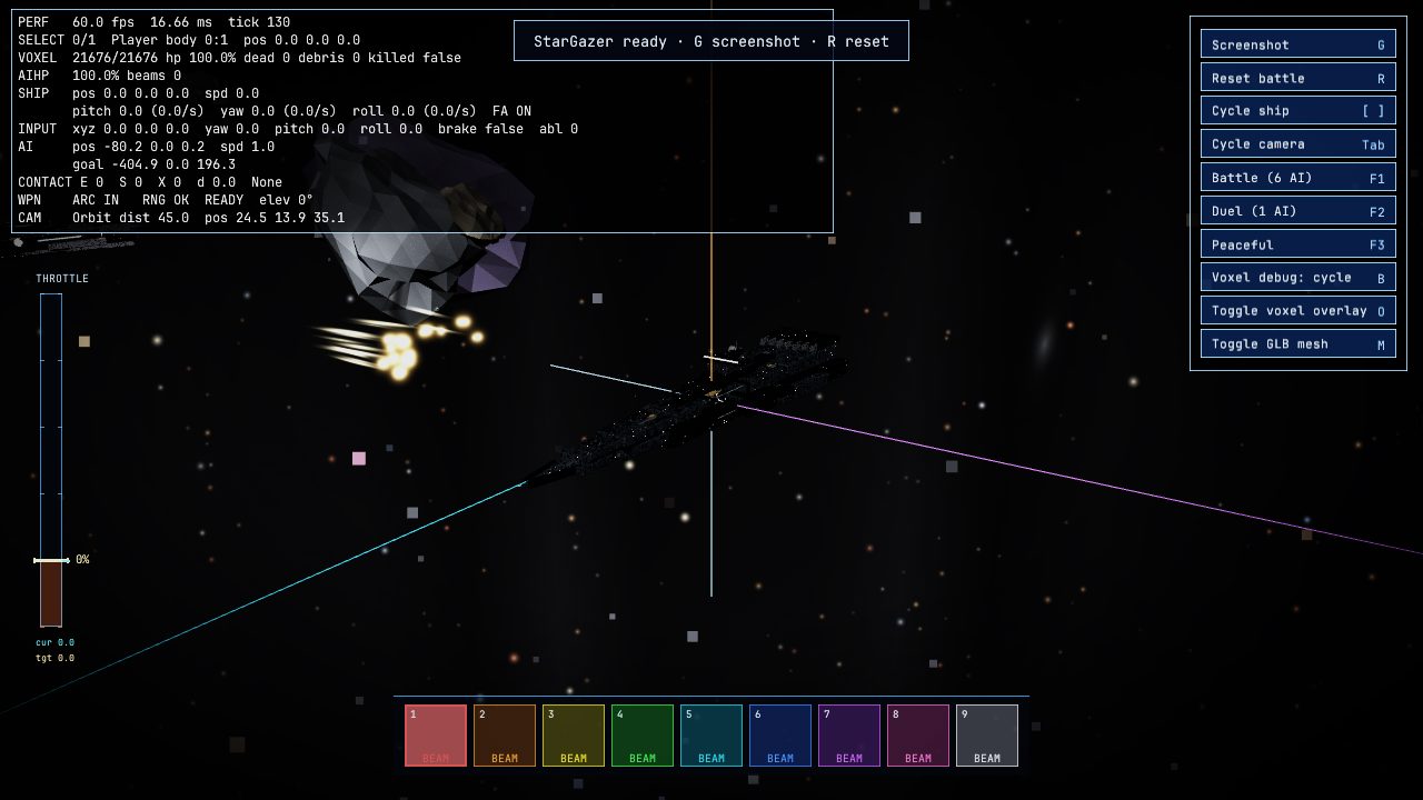 Broadside projectiles in flight