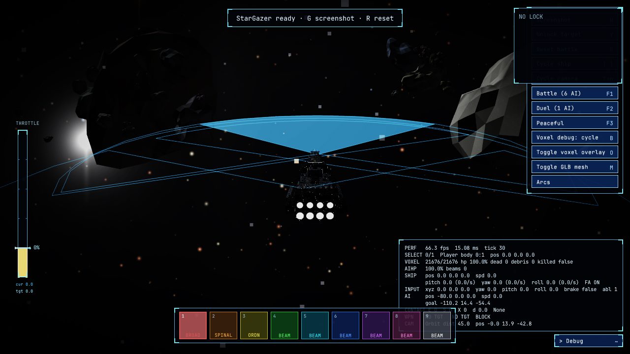 Debug widget expanded