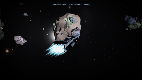 A close stern view under thrust, the engine plume blazing and breathing, vivid against the brighter dark.
