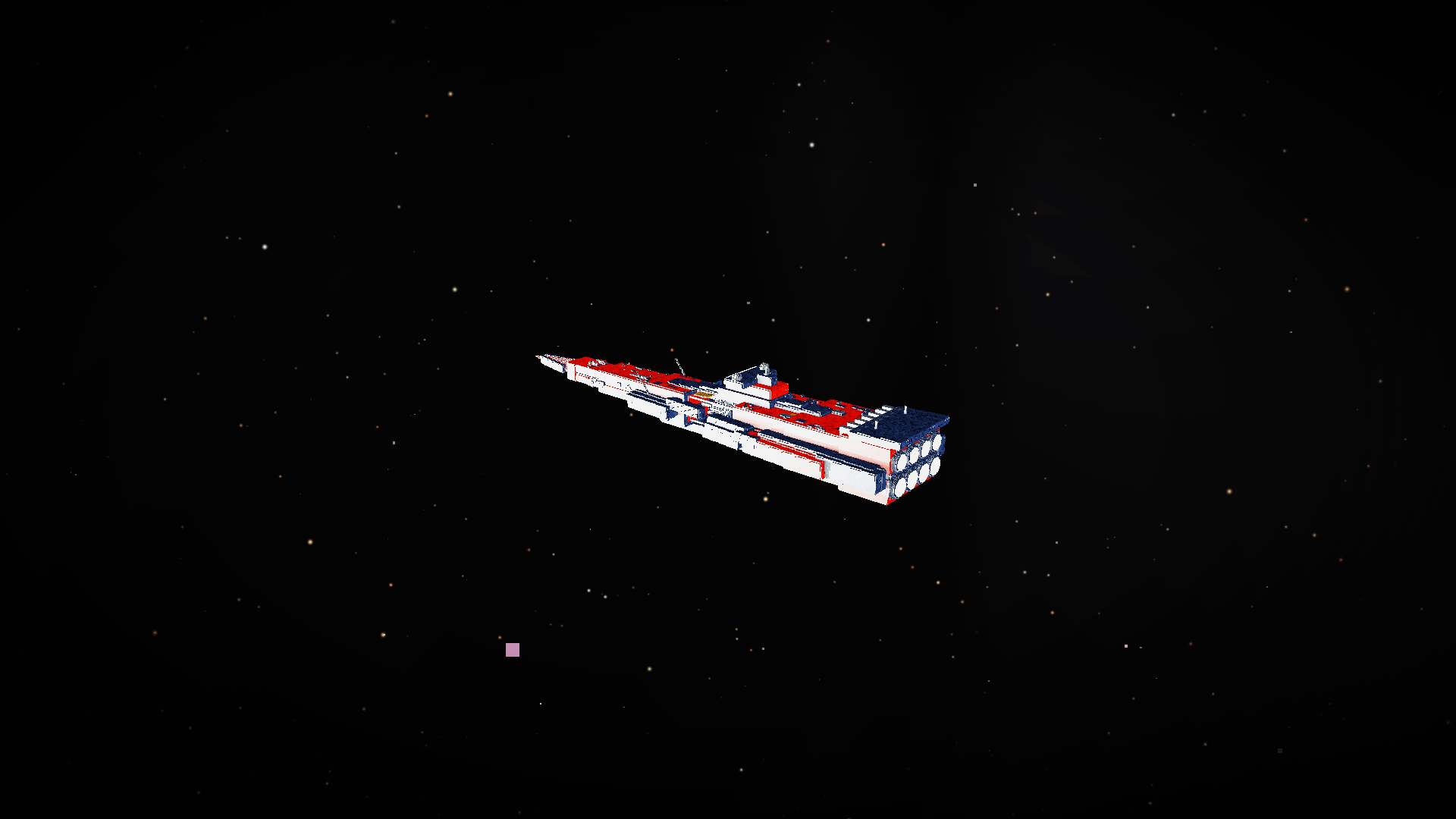 The same hull painted orange, identical in form, only the war paint changed.