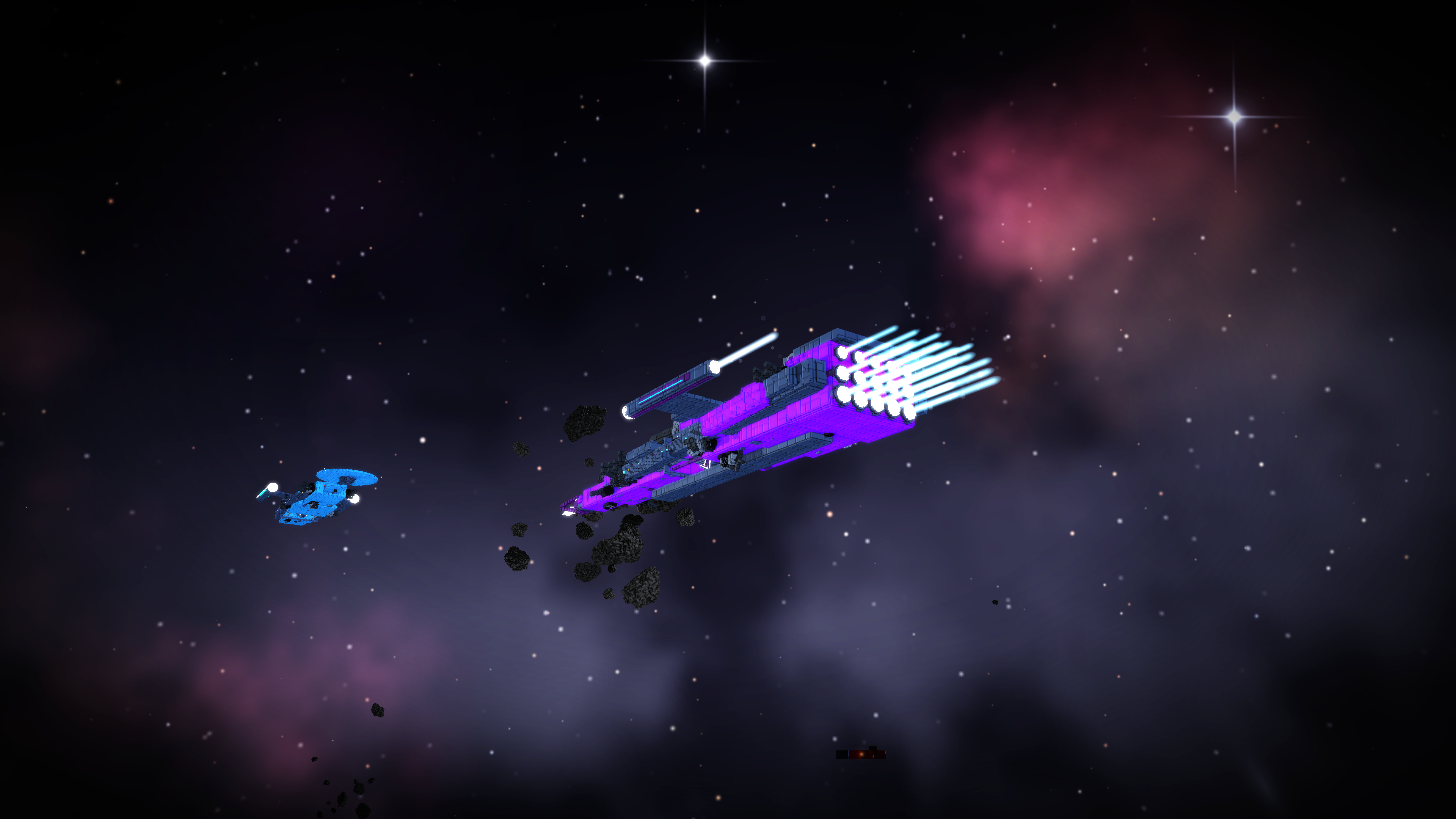 The flagship at full burn